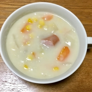 牛乳と小麦粉でシチュー風に☆きのことお野菜のスープ